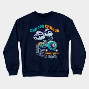 Kids Birthday 2 Years Old Train Birthday Crewneck Sweatshirt